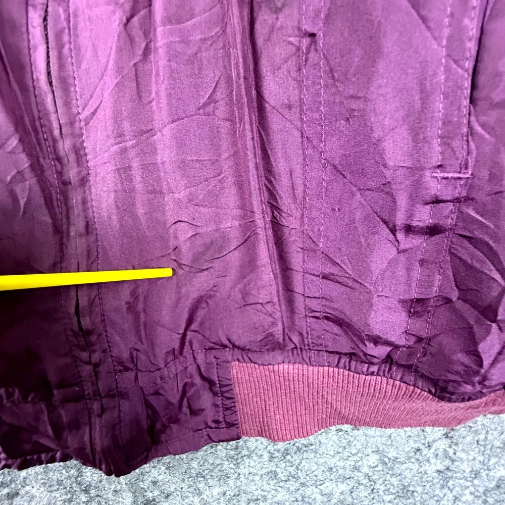 Vintage Zone Five Silk Tracksuit Jacket Mens Small Plum 90s Windbreaker Full Zip - Picture 6 of 7